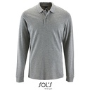 Koszulka Polo Męska Długi Rękaw Bawełniana Pika L02087 - Grey Melange