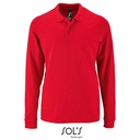 Męska koszulka polo z długim rękawem L02087 - Red