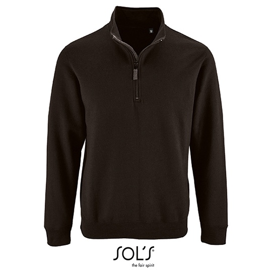 Bluza Meska Ze Stojka Z Zamkiem Bawelna Ring-Spun L02088 - Black