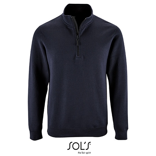 Bluza Meska Ze Stojka Z Zamkiem Bawelna Ring-Spun L02088 - French Navy