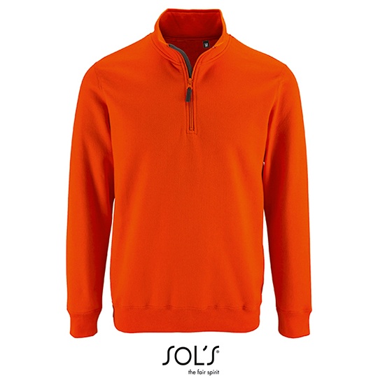 Bluza Meska Ze Stojka Z Zamkiem Bawelna Ring-Spun L02088 - Orange