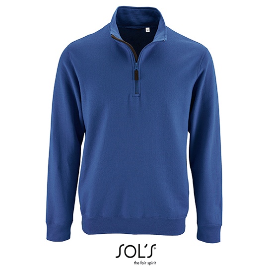 Bluza Meska Ze Stojka Z Zamkiem Bawelna Ring-Spun L02088 - Royal Blue 241