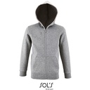 Bluza Dziecieca z Kapturem na Zamek Bawelna Ring-Spun L02092 - Grey Melange