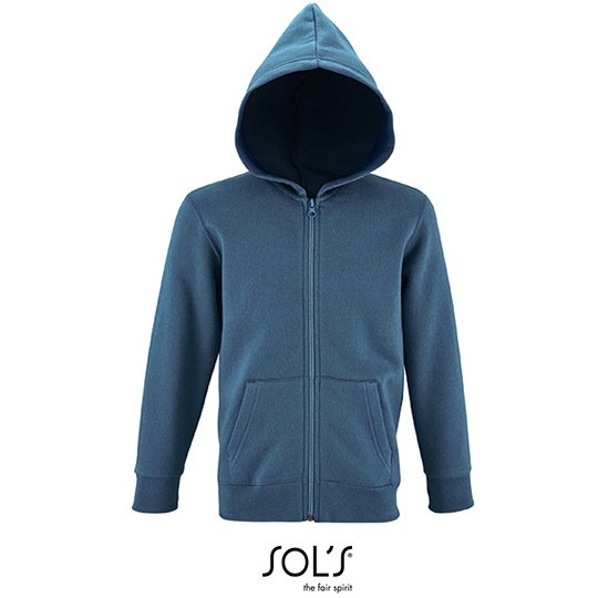 Bluza Dziecieca z Kapturem na Zamek Bawelna Ring-Spun L02092 - Slate Blue