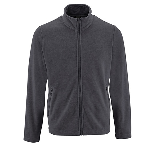 Bluza Męska Polarowa ze Stojka L02093 - Charcoal Grey (Solid)