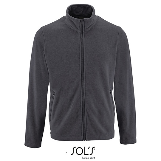 Bluza Meska Polarowa ze Stojka L02093 - Charcoal Grey (Solid)