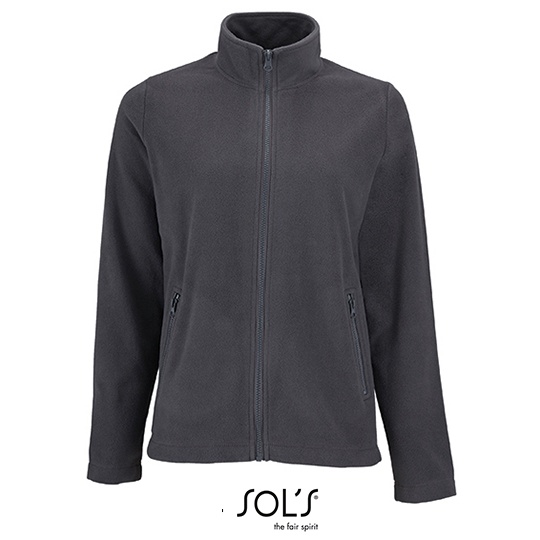 Bluza Damska Polarowa Ze Stojka L02094 - Charcoal Grey (Solid)