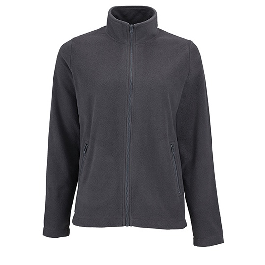 Bluza Damska Polarowa Ze Stojka L02094 - Charcoal Grey (Solid)