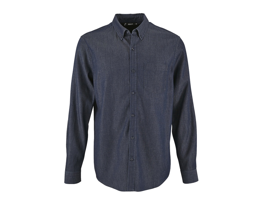 Męska koszula z długim rękawem L02100 - Denim Brut