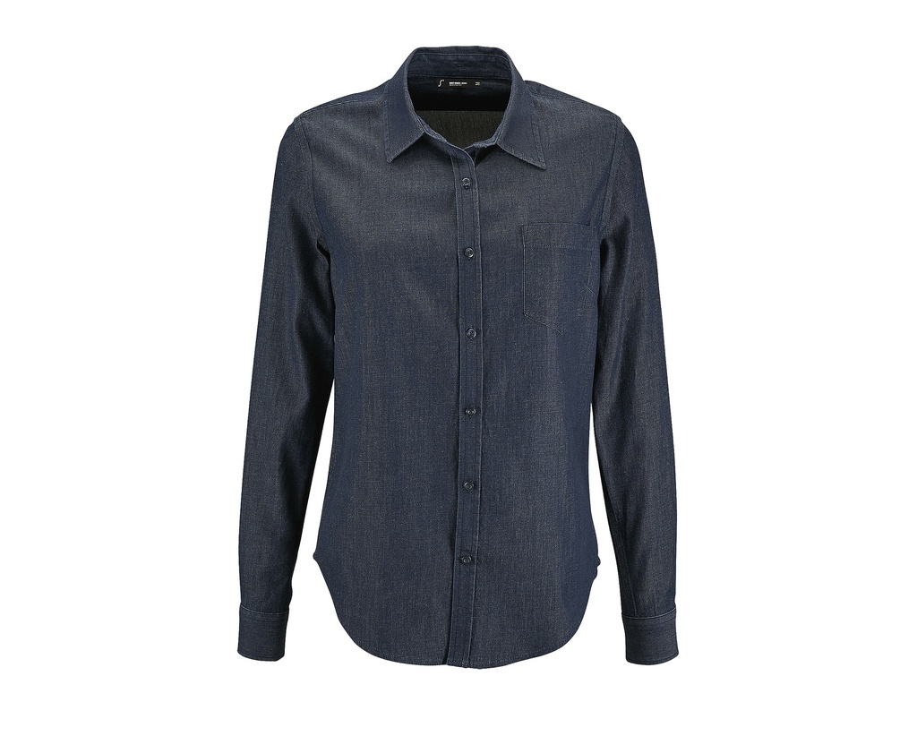 Koszula Damska Dopasowana Denimowa L02101 - Denim Brut