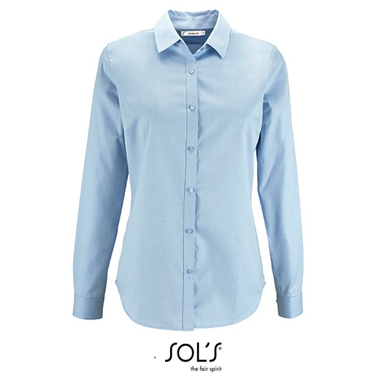 Damska koszula slim L02103 - Sky Blue