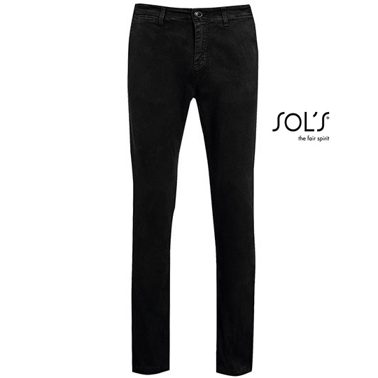 Meskie spodnie chino L02120 - Black