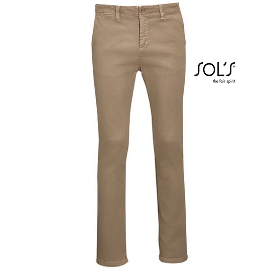 Męskie spodnie chino L02120 - Chestnut