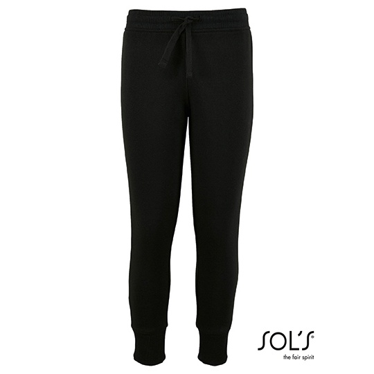 Spodnie Dresowe Dzieciece Slim Bawelniane Poliestrowe L02121 - Black