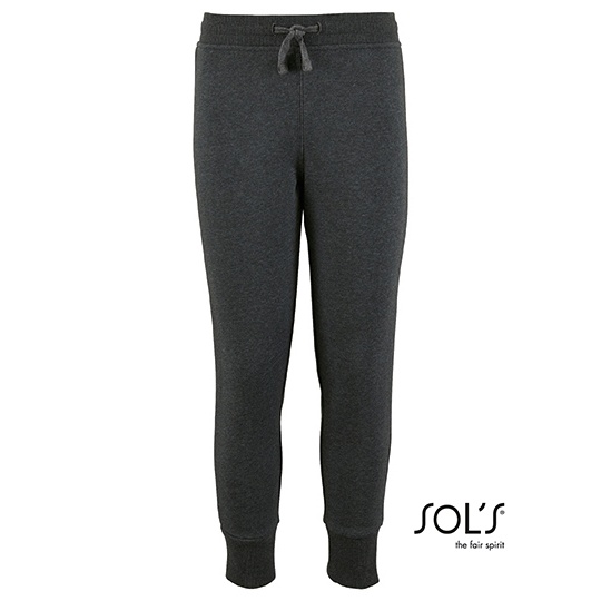 Spodnie Dresowe Dzieciece Slim Bawelniane Poliestrowe L02121 - Charcoal Melange
