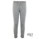 Spodnie Dresowe Dzieciece Slim Bawelniane Poliestrowe L02121 - Grey Melange