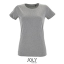 T-shirt Damski Polczesana Bawelna Ring-Spun L02758 - Grey Melange