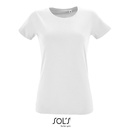 T-shirt Damski Polczesana Bawelna Ring-Spun L02758 - White