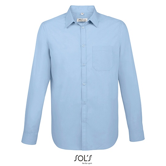 Koszula Męska Slim Poliester Bawełna L02922 - Sky Blue