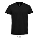 Męski T-shirt z dekoltem w serek L02940 - Deep Black