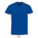 T-shirt Męski Dekolt V Bawełniany L02940 - Royal Blue 241