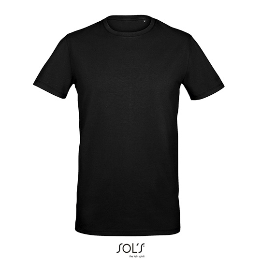 T-Shirt Męski Elastyczny L02945 - Deep Black