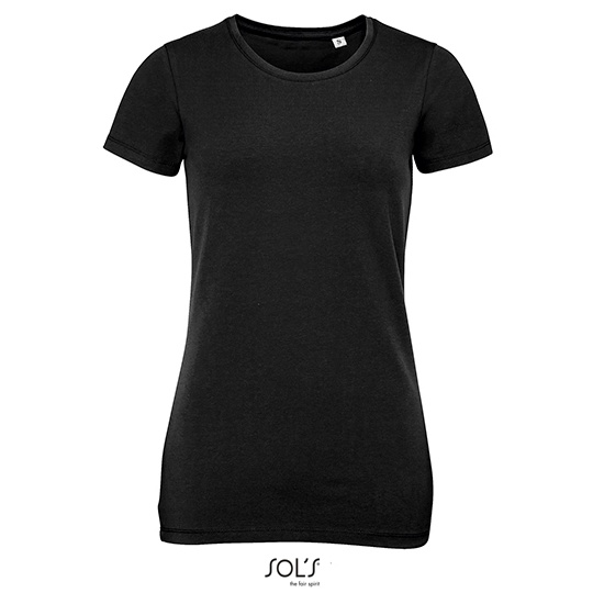 T-shirt Damski Elastyczna Bawelna L02946 - Black