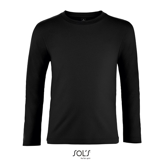 Dziecieca Koszulka Dlugi Rekaw Bawelniana L02947 - Deep Black