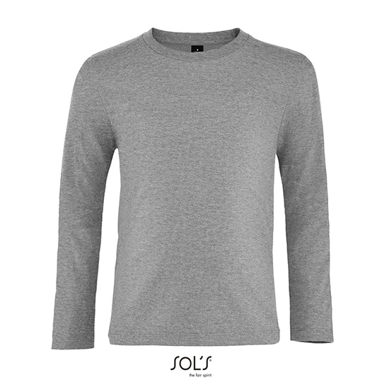 Dziecieca Koszulka Dlugi Rekaw Bawelniana L02947 - Grey Melange