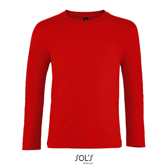Dziecieca Koszulka Dlugi Rekaw Bawelniana L02947 - Red