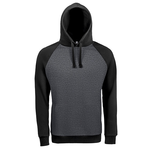 Bluza Unisex Raglanowa Polarowa Dwukolorowa L02998 - Charcoal Grey Melange & Black