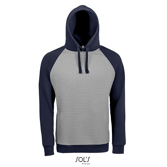 Bluza Unisex Raglanowa Polarowa Dwukolorowa L02998 - Grey Melange & French Navy