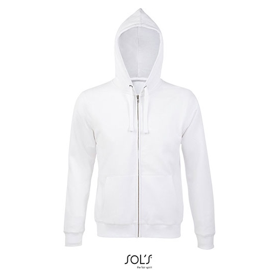 Bluza Meska na Zamek Bawelniana Szczotkowana L03105 - White