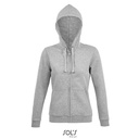 Bluza Damska Rozpinana z Kapturem Bawelniana LSF L03106 - Heather Grey Melange