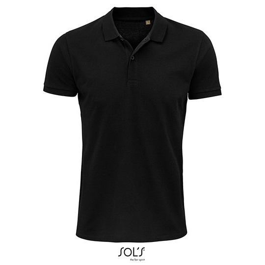 Koszulka Polo Klasyczna Bawelna Organiczna Pique L03566 - Black