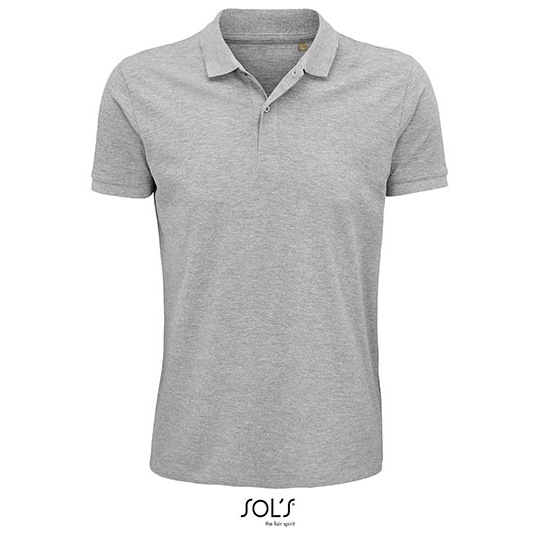 Koszulka Polo Klasyczna Bawelna Organiczna Pique L03566 - Grey Melange