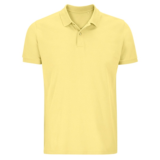 Koszulka Polo Klasyczna Bawełna Organiczna Pique L03566 - Light Yellow