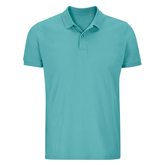 Koszulka Polo Klasyczna Bawelna Organiczna Pique L03566 - Pool Blue