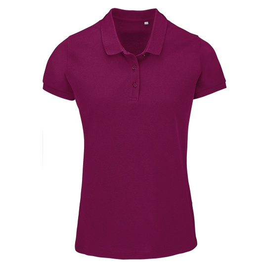Koszulka Polo Damska Klasyczna Bawelna Organiczna Pique L03575 - Astral Purple