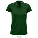 Koszulka Polo Damska Klasyczna Bawelna Organiczna Pique L03575 - Bottle Green