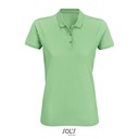 Koszulka Polo Damska Klasyczna Bawelna Organiczna Pique L03575 - Frozen Green