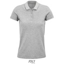 Koszulka Polo Damska Klasyczna Bawelna Organiczna Pique L03575 - Grey Melange