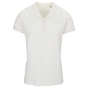 Koszulka Polo Damska Klasyczna Bawełna Organiczna Pique L03575 - Off White