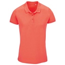 Koszulka Polo Damska Klasyczna Bawelna Organiczna Pique L03575 - Pop Orange