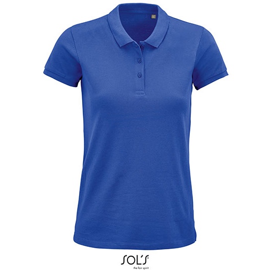 Koszulka Polo Damska Klasyczna Bawelna Organiczna Pique L03575 - Royal Blue 241
