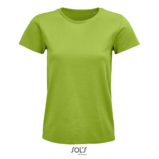 Damski t-shirt bawełniany z okrągłym dekoltem L03579 - Apple Green