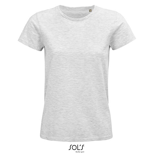 Damski t-shirt okrągły dekolt L03579 - Ash (Heather)