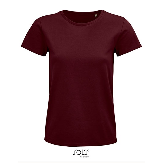 T-shirt Klasyczny Bawełna Organiczna L03579 - Burgundy