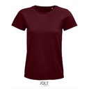 Damski t-shirt okrągły dekolt L03579 - Burgundy