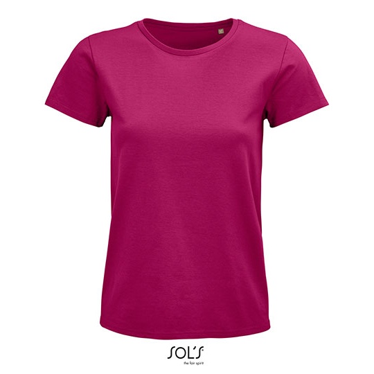 T-shirt Klasyczny Bawełna Organiczna L03579 - Fuchsia